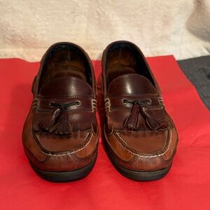 Dockers Two-Tone Brown Leather Tassel Loafers